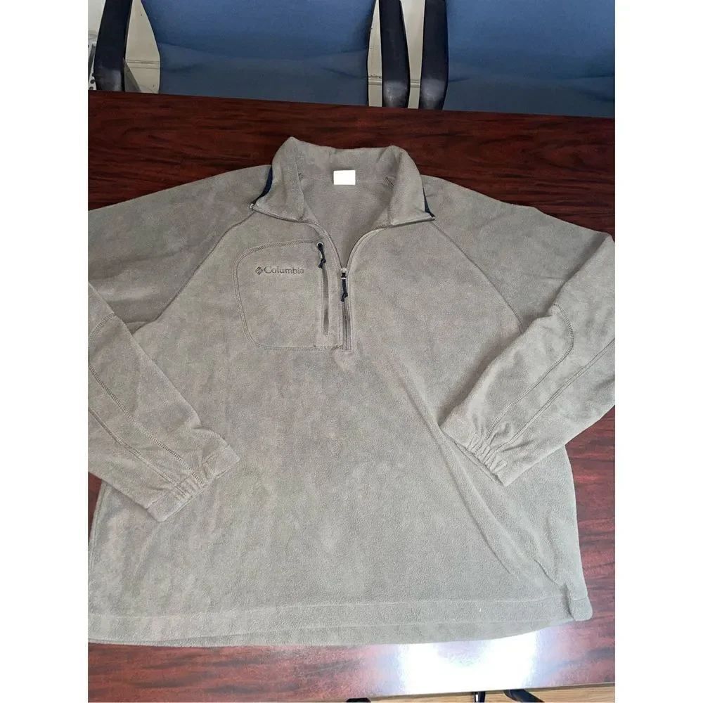 Columbia Quarter Zip Light Brown Jacket Size X-Large Mens